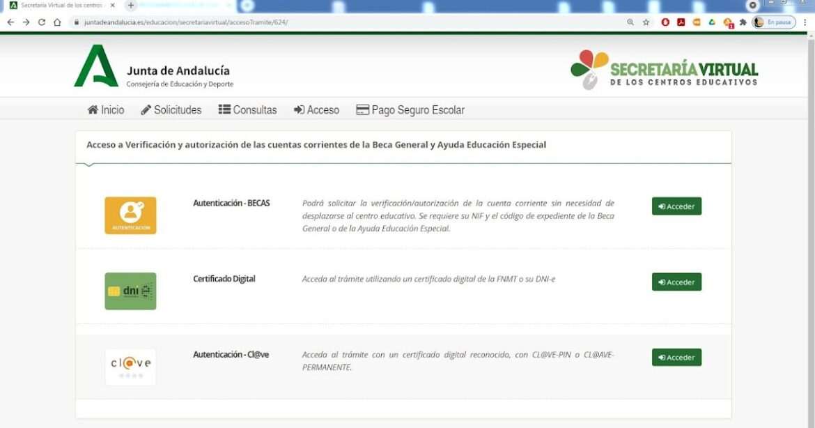 Cómo dar de alta la cuenta para la beca